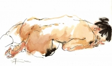 Lying - paper, gouache